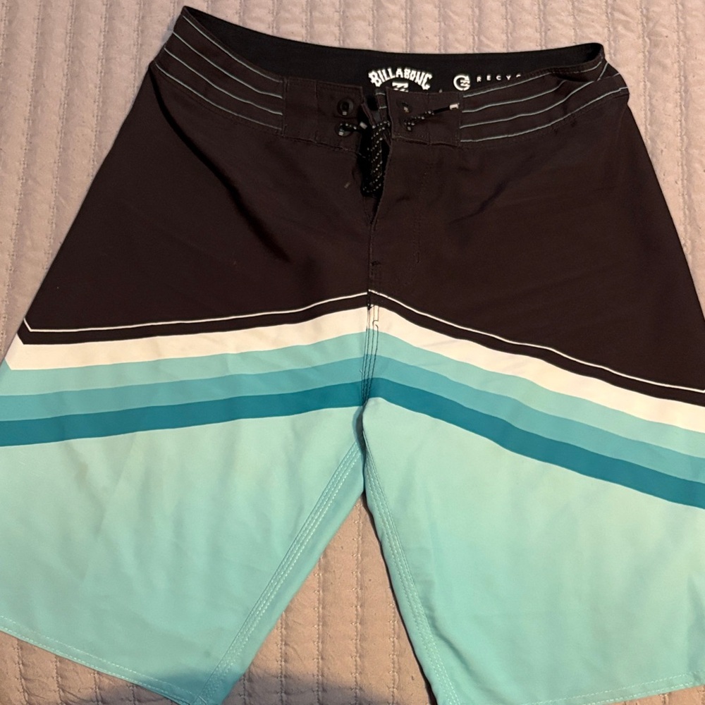 Billabong Kids Black and Aqua Swim Trunks
